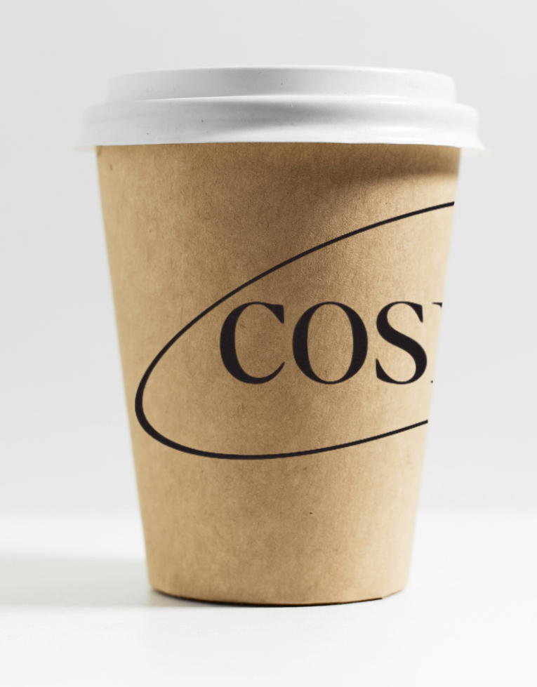 COSMA kraft cup close up